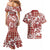 Hibiscus Pakala Fantasy Red Couples Matching Mermaid Dress and Hawaiian Shirt Tropical Floral Stylized - Polynesian Pride