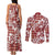 Hibiscus Pakala Fantasy Red Couples Matching Tank Maxi Dress and Long Sleeve Button Shirt Tropical Floral Stylized - Polynesian Pride