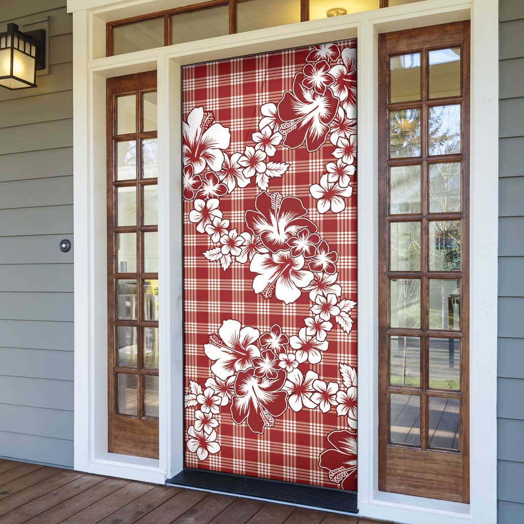 Hibiscus Pakala Fantasy Red Door Cover Tropical Floral Stylized - Polynesian Pride