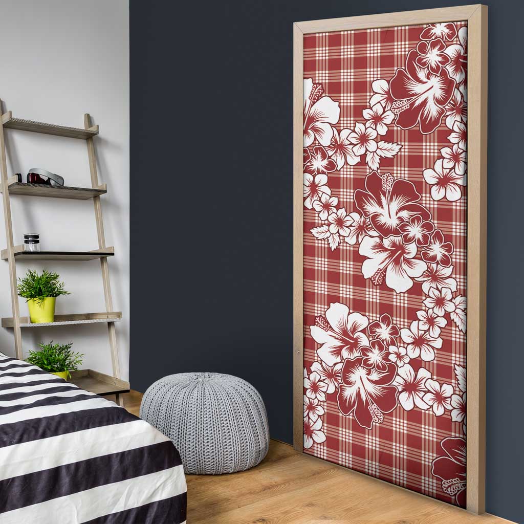 Hibiscus Pakala Fantasy Red Door Cover Tropical Floral Stylized - Polynesian Pride