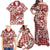 Hibiscus Pakala Fantasy Red Family Matching Off Shoulder Maxi Dress and Hawaiian Shirt Tropical Floral Stylized - Polynesian Pride