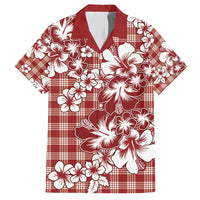 Hibiscus Pakala Fantasy Red Family Matching Summer Maxi Dress and Hawaiian Shirt Tropical Floral Stylized - Polynesian Pride