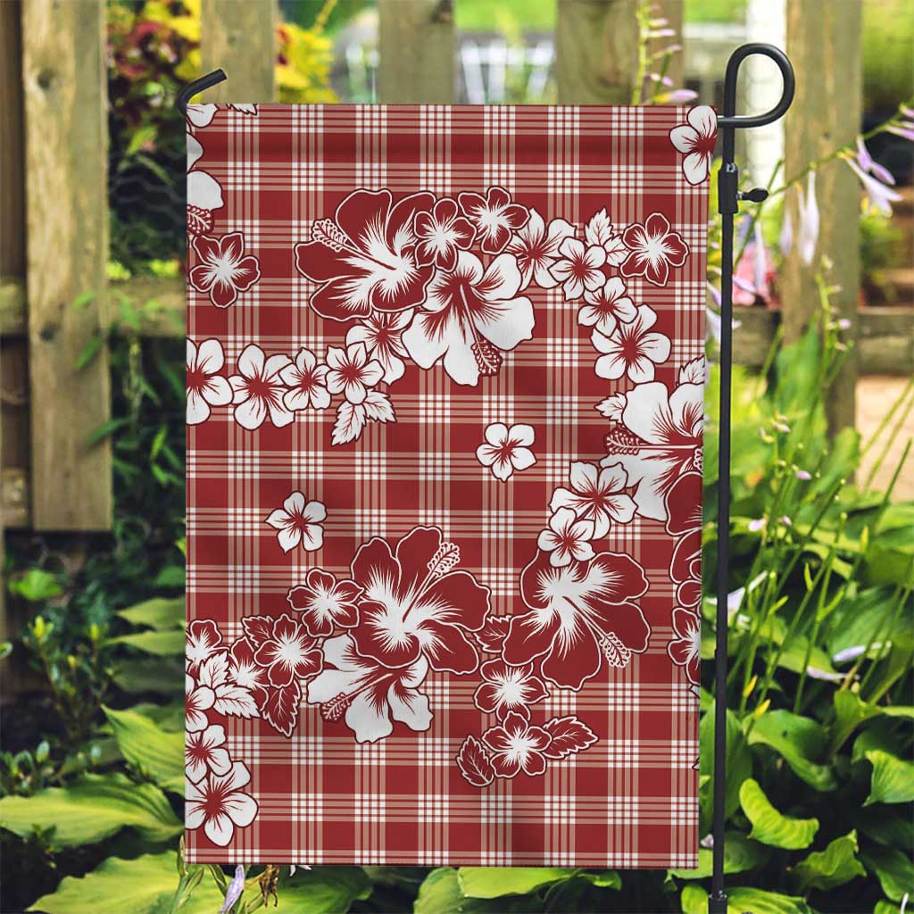 Hibiscus Pakala Fantasy Red Garden Flag Tropical Floral Stylized - Polynesian Pride