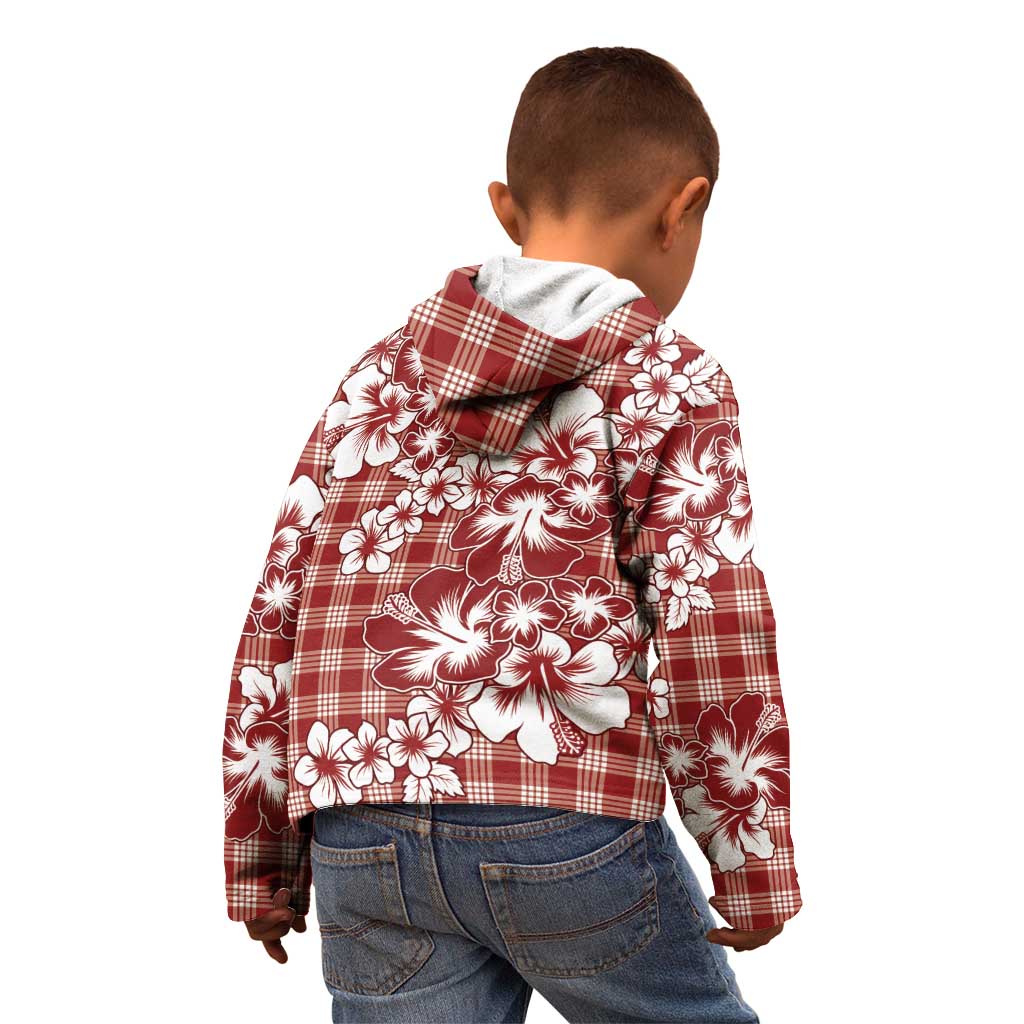 Hibiscus Pakala Fantasy Red Kid Hoodie Tropical Floral Stylized - Polynesian Pride