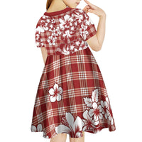 Hibiscus Pakala Fantasy Red Kid Short Sleeve Dress Tropical Floral Stylized - Polynesian Pride