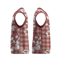 Hibiscus Pakala Fantasy Red Christmas Knitted V-Neck Vest Tropical Floral Stylized LT01 - Polynesian Pride