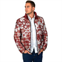 Hibiscus Pakala Fantasy Red Padded Jacket Tropical Floral Stylized - Polynesian Pride