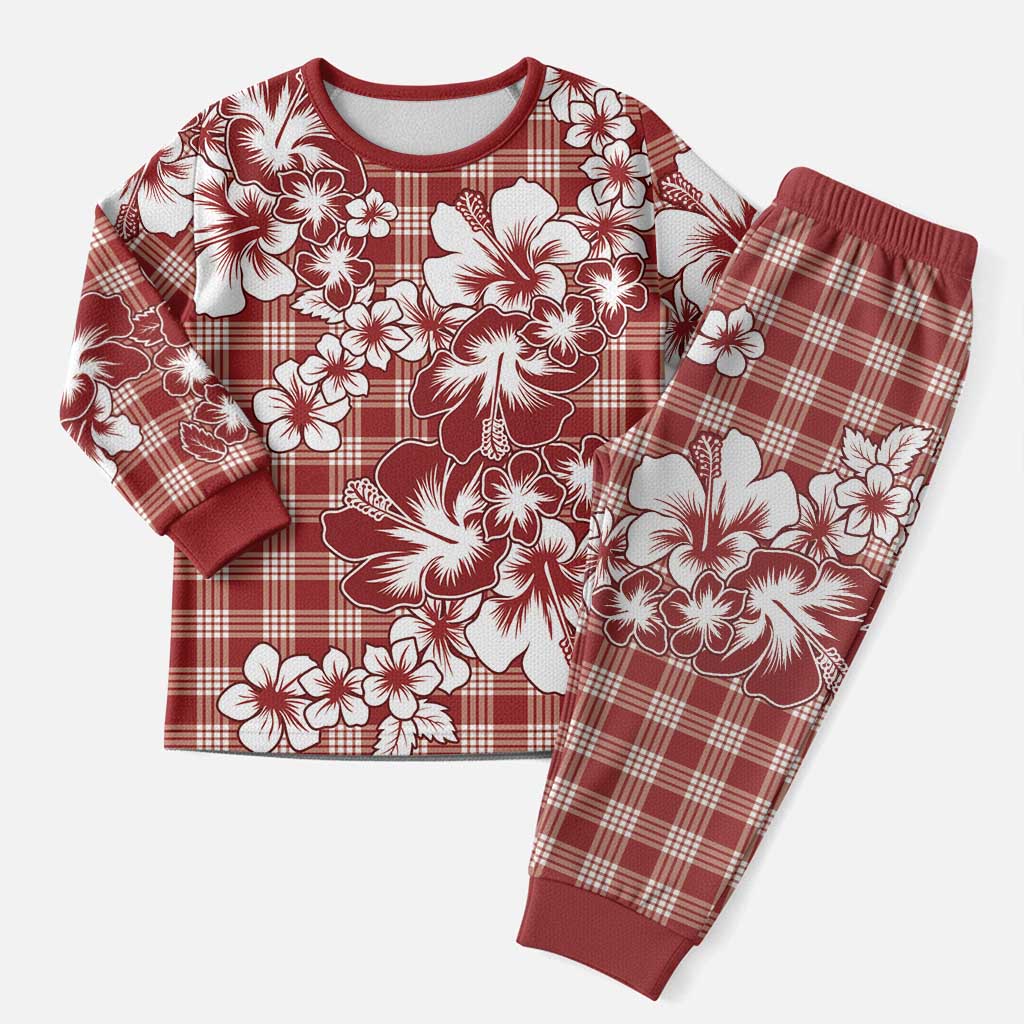 Hibiscus Pakala Fantasy Red Christmas Pajama Set Tropical Floral Stylized LT01 Men Red - Polynesian Pride