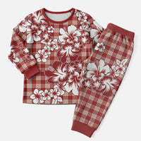 Hibiscus Pakala Fantasy Red Christmas Pajama Set Tropical Floral Stylized LT01 Men Red - Polynesian Pride