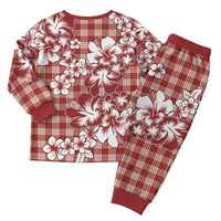 Hibiscus Pakala Fantasy Red Christmas Pajama Set Tropical Floral Stylized LT01 - Polynesian Pride