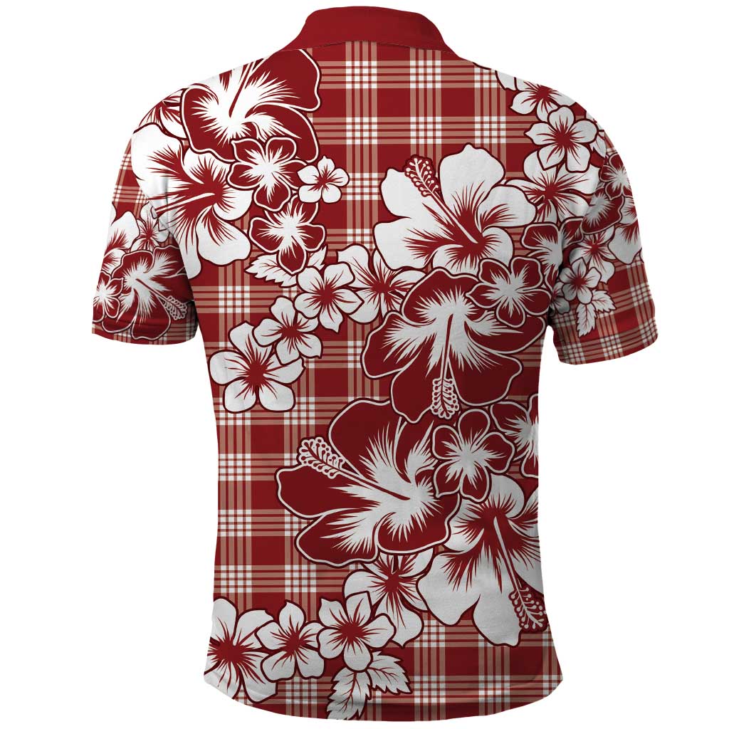 Hibiscus Pakala Fantasy Red Polo Shirt Tropical Floral Stylized - Polynesian Pride