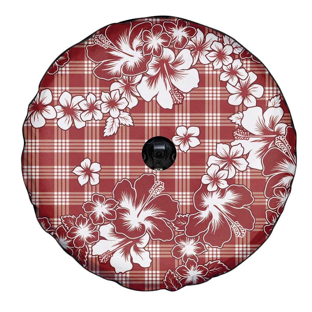 Hibiscus Pakala Fantasy Red Spare Tire Cover Tropical Floral Stylized - Polynesian Pride