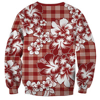 Hibiscus Pakala Fantasy Red Sweatshirt Tropical Floral Stylized - Polynesian Pride