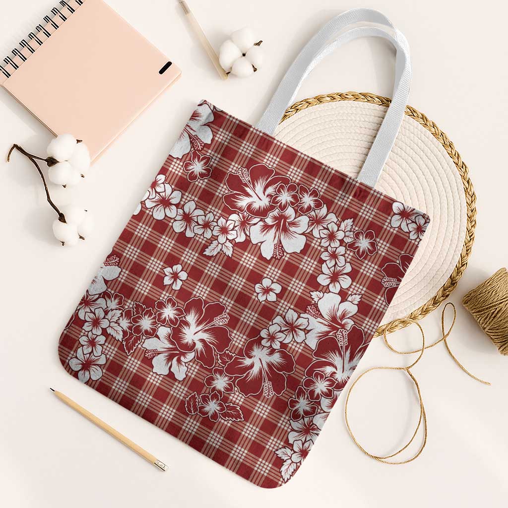 Hibiscus Pakala Fantasy Red Tote Bag Tropical Floral Stylized - Polynesian Pride