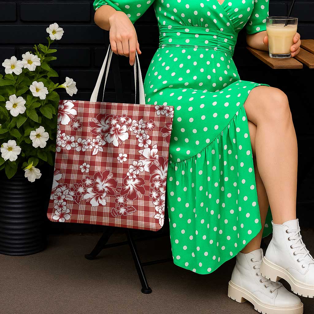 Hibiscus Pakala Fantasy Red Tote Bag Tropical Floral Stylized - Polynesian Pride