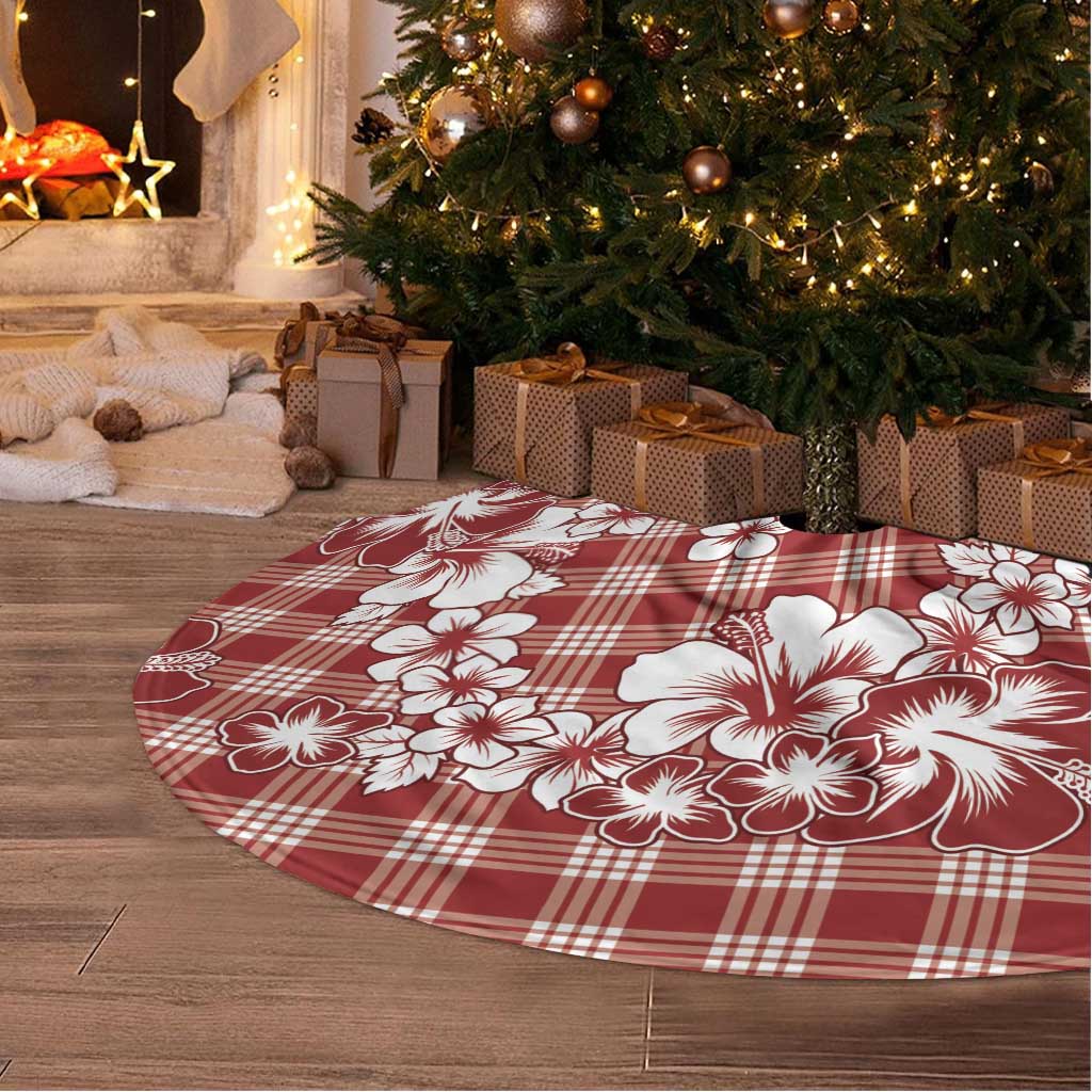Hibiscus Pakala Fantasy Red Tree Skirt Tropical Floral Stylized LT01 - Polynesian Pride