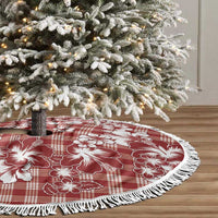 Hibiscus Pakala Fantasy Red Tree Skirt Tropical Floral Stylized LT01 - Polynesian Pride