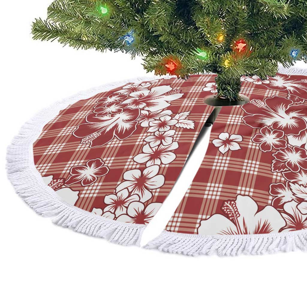 Hibiscus Pakala Fantasy Red Tree Skirt Tropical Floral Stylized LT01 - Polynesian Pride