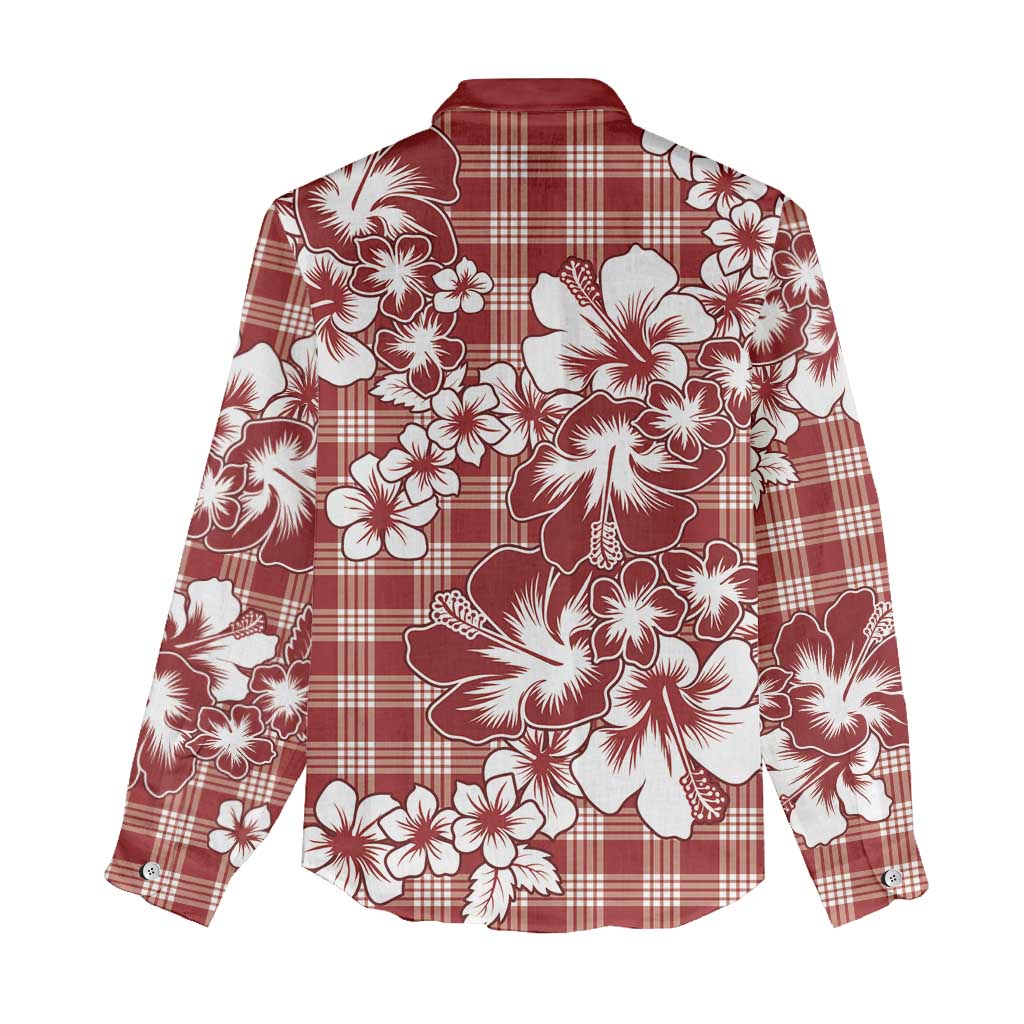 Hibiscus Pakala Fantasy Red Women Casual Shirt Tropical Floral Stylized - Polynesian Pride
