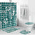 Hibiscus Pakala Aqua Teal Bathroom Set Tropical Floral Stylized - Polynesian Pride
