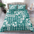 Hibiscus Pakala Aqua Teal Bedding Set Tropical Floral Stylized - Polynesian Pride