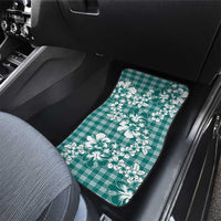 Hibiscus Pakala Aqua Teal Car Mats Tropical Floral Stylized - Polynesian Pride