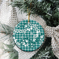 Hibiscus Pakala Aqua Teal Ceramic Ornament Tropical Floral Stylized LT01 - Polynesian Pride