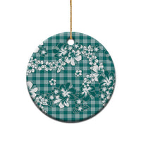 Hibiscus Pakala Aqua Teal Ceramic Ornament Tropical Floral Stylized LT01 - Polynesian Pride