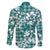 Hibiscus Pakala Aqua Teal Family Matching Off The Shoulder Long Sleeve Dress and Hawaiian Shirt Tropical Floral Stylized - Polynesian Pride