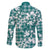 Hibiscus Pakala Aqua Teal Family Matching Off Shoulder Short Dress and Hawaiian Shirt Tropical Floral Stylized - Polynesian Pride