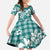 Hibiscus Pakala Aqua Teal Family Matching Puletasi and Hawaiian Shirt Tropical Floral Stylized - Polynesian Pride