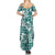 Hibiscus Pakala Aqua Teal Family Matching Summer Maxi Dress and Hawaiian Shirt Tropical Floral Stylized - Polynesian Pride