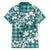 Hibiscus Pakala Aqua Teal Family Matching Tank Maxi Dress and Hawaiian Shirt Tropical Floral Stylized - Polynesian Pride