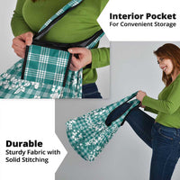 Hibiscus Pakala Aqua Teal Grocery Bag Tropical Floral Stylized - Polynesian Pride