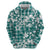 Hibiscus Pakala Aqua Teal Hoodie Tropical Floral Stylized - Polynesian Pride