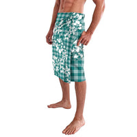 Hibiscus Pakala Aqua Teal Lavalava Tropical Floral Stylized - Polynesian Pride