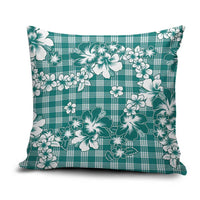 Hibiscus Pakala Aqua Teal Pillow Cover Tropical Floral Stylized - Polynesian Pride