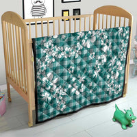 Hibiscus Pakala Aqua Teal Quilt Tropical Floral Stylized - Polynesian Pride