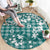 Hibiscus Pakala Aqua Teal Round Carpet Tropical Floral Stylized - Polynesian Pride