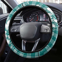 Hibiscus Pakala Aqua Teal Steering Wheel Cover Tropical Floral Stylized - Polynesian Pride