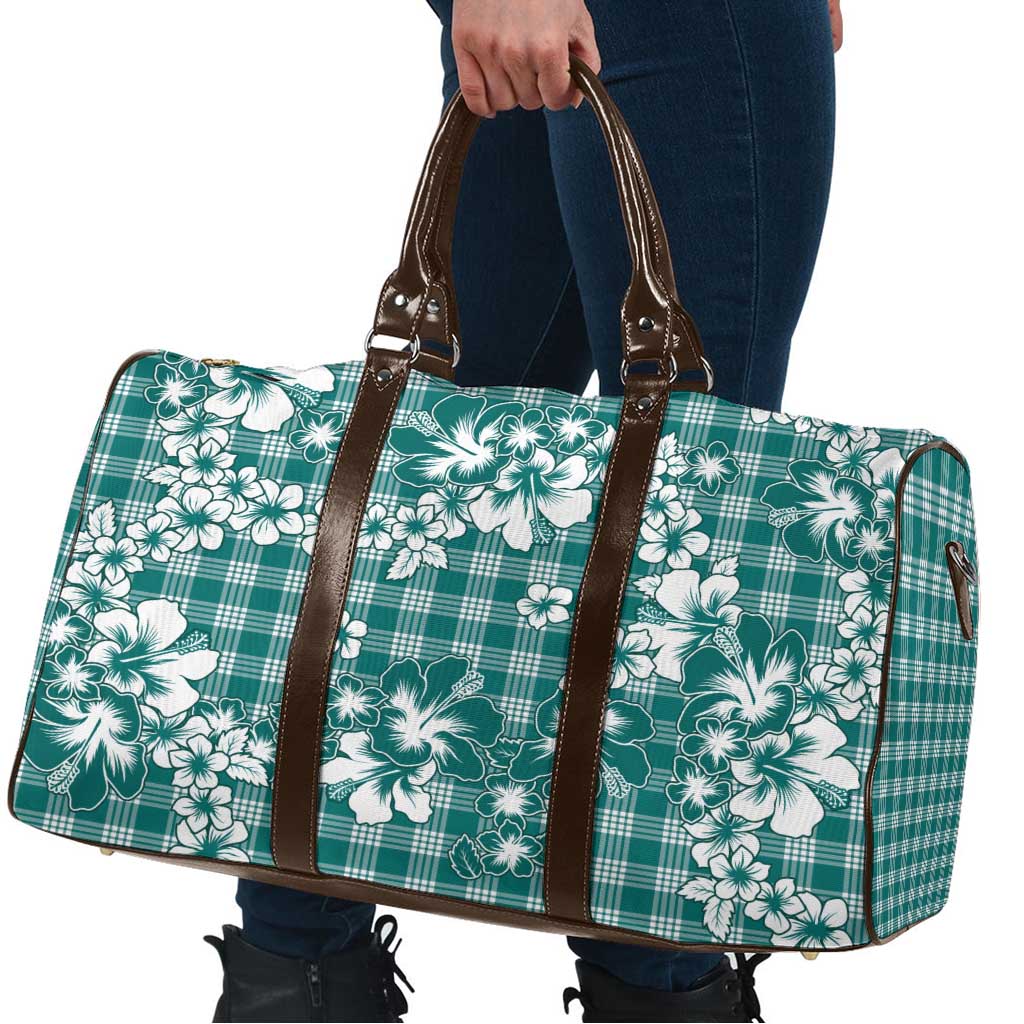 Hibiscus Pakala Aqua Teal Travel Bag Tropical Floral Stylized - Polynesian Pride