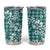 Hibiscus Pakala Aqua Teal Tumbler Cup Tropical Floral Stylized - Polynesian Pride