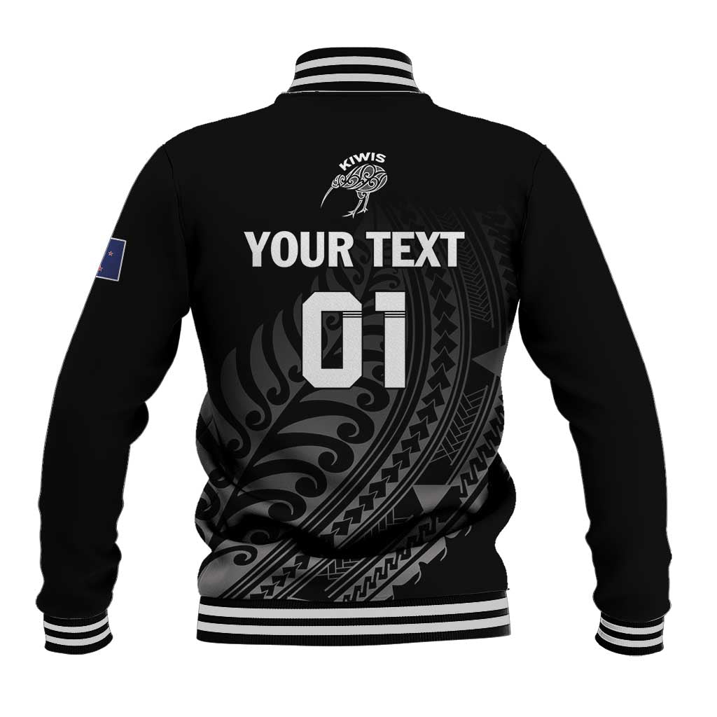 Custom New Zealand Cricket Baseball Jacket Maori Kiwi Black Fern LT01 - Polynesian Pride