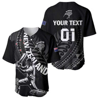Custom New Zealand Cricket Baseball Jersey Maori Kiwi Black Fern