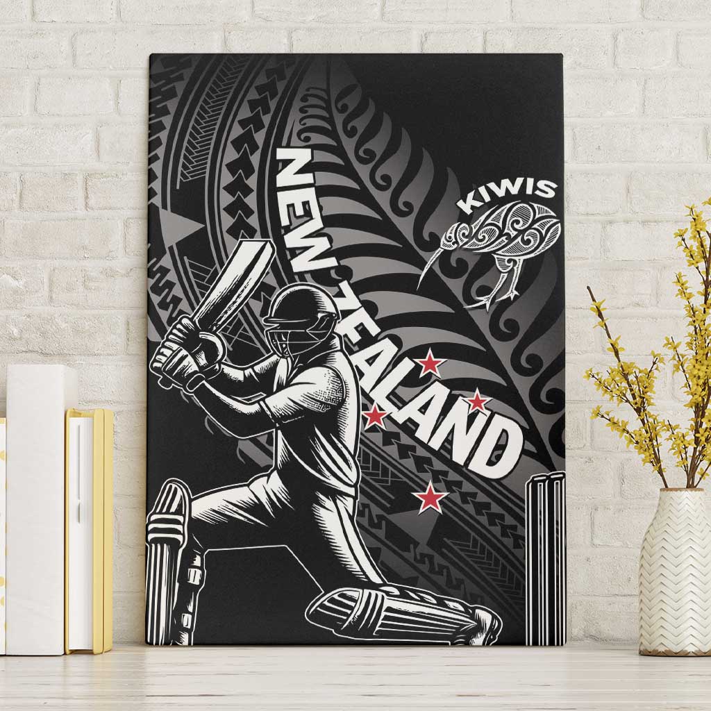 New Zealand Cricket Canvas Wall Art Maori Kiwi Black Fern LT01 Without Frame Black - Polynesian Pride