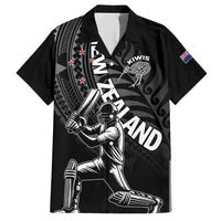 Custom New Zealand Cricket Hawaiian Shirt Maori Kiwi Black Fern LT01 Black - Polynesian Pride