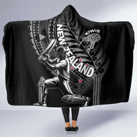 New Zealand Cricket Hooded Blanket Maori Kiwi Black Fern LT01 One Size Black - Polynesian Pride