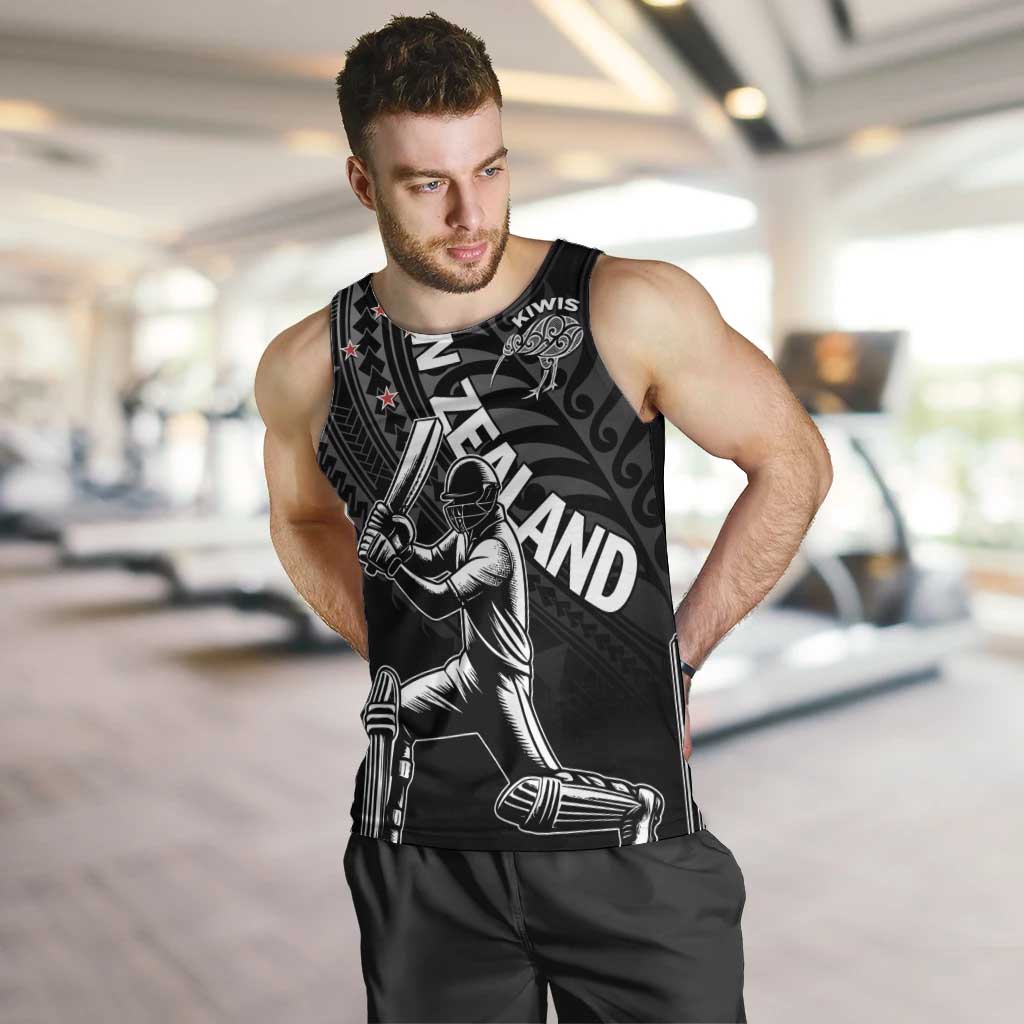 Custom New Zealand Cricket Men Tank Top Maori Kiwi Black Fern LT01 Black - Polynesian Pride
