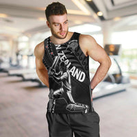 Custom New Zealand Cricket Men Tank Top Maori Kiwi Black Fern LT01 Black - Polynesian Pride