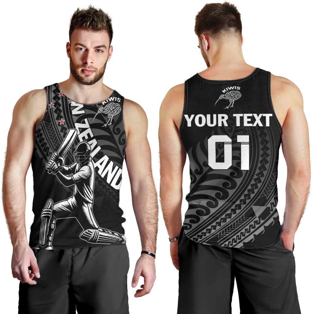 Custom New Zealand Cricket Men Tank Top Maori Kiwi Black Fern LT01 - Polynesian Pride